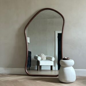 Aaliyah - Extra Large Full Length Dark Wood Irregular Mirror 180cm x 110cm