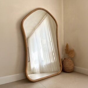 Aaliyah - Extra Large Full Length Warm Wood Irregular Mirror 180cm x 110cm