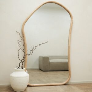Aaliyah - Extra Large Full Length Light Wood Irregular Mirror 180cm x 110cm