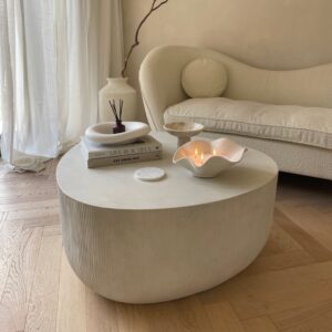 Leonardo - Minimal Concrete Irregular Shaped Coffee Table Large