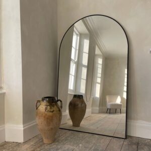 Liberty - Black Full Length Arched Metal Mirror 180cm x 110cm