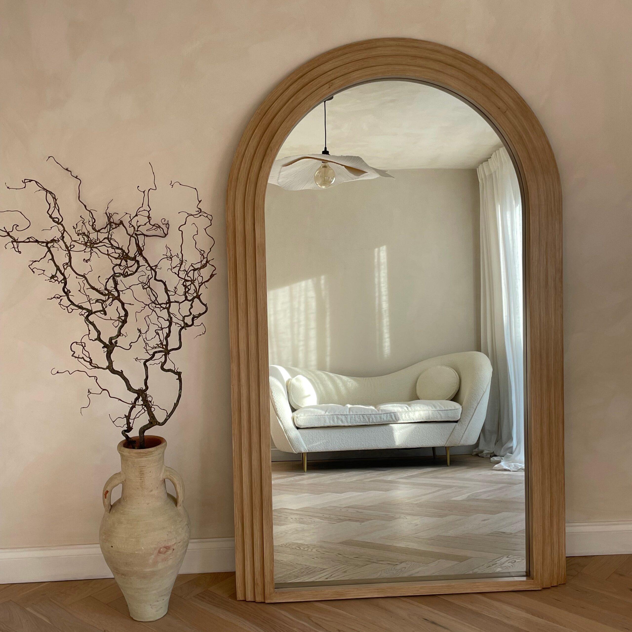 Luciana - Full Length Arched Washed Wood Mirror 180cm x 110cm - Image 4