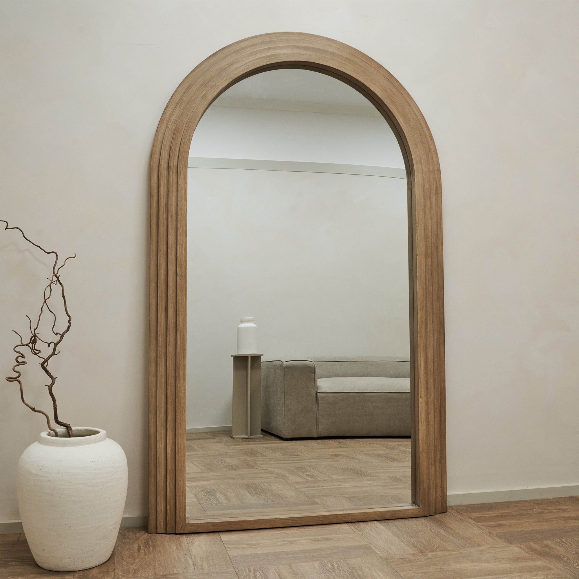 Luciana - Full Length Arched Washed Wood Mirror 180cm x 110cm - Image 3